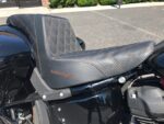 Saddlemen Step Up Brown Lattice Stitch Carbon Gripper Seat Harley Softail FXLRS