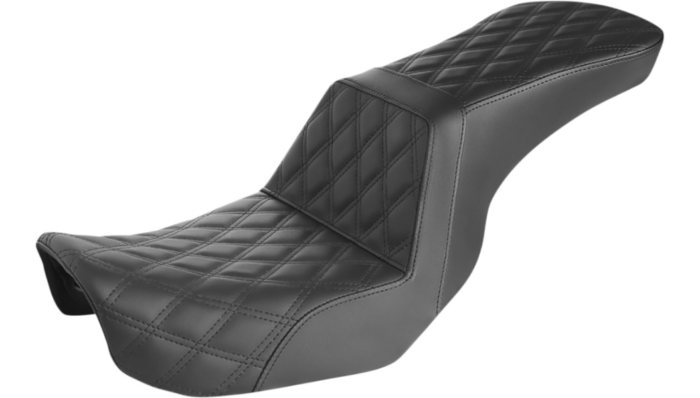 Saddlemen Tour Step-Up Seat Full Lattice Stitch Black 29" Harley Dyna 06-17