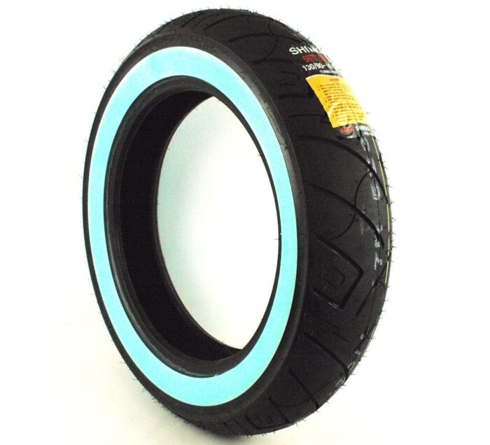 Shinko 777 130/90B16 73H Whitewall Heavy Duty Tubeless Rear Tire Harley