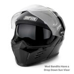 Simpson Mod Bandit Flat Black Motorcycle DOT Full-face Helmet - Various Sizes