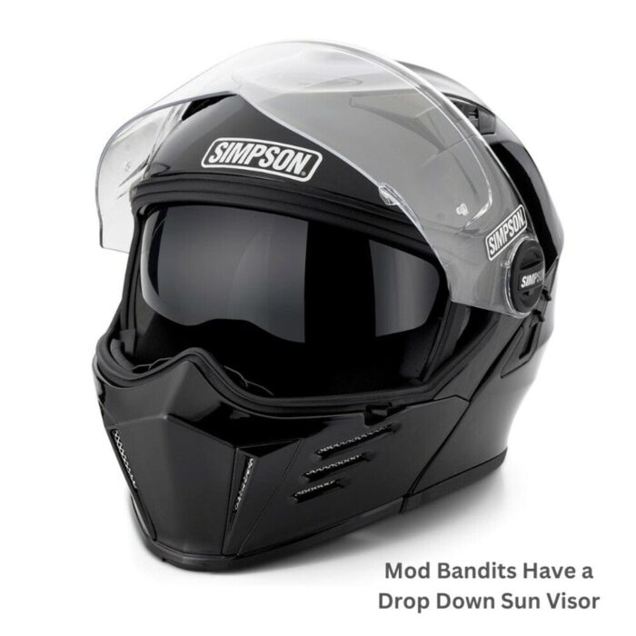 Simpson Mod Bandit Flat Black Motorcycle DOT Full-face Helmet - Various Sizes