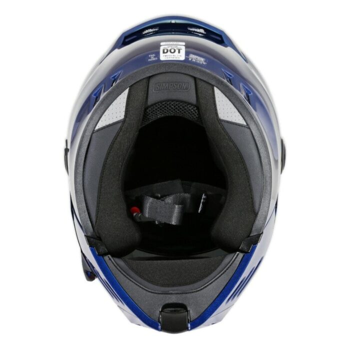 Simpson Mod Bandit Flyby Metallic Navy Blue Motorcycle DOT Full-face Helmet