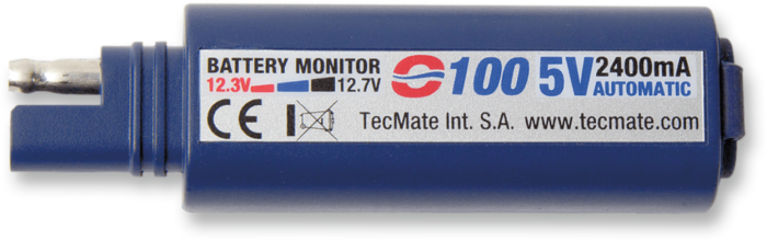 TecMate OptiMate 2400mA USB Mini Battery Charger LED Monitor Cell Phone GPS 12V