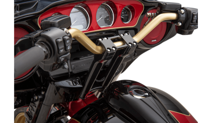 Thrashin Supply Company 4" Mid Bend Black Handlebars Bar Harley Touring Softail