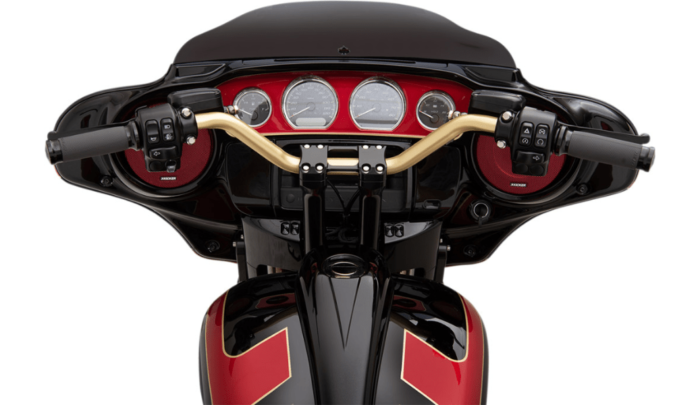 Thrashin Supply Company 4" Mid Bend Black Handlebars Bar Harley Touring Softail