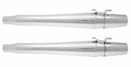 Thunderheader Chrome Slip On Exhaust Pipes Mufflers Pair Harley Touring 95-16