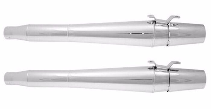 Thunderheader Chrome Slip On Exhaust Pipes Mufflers Pair Harley Touring 95-16