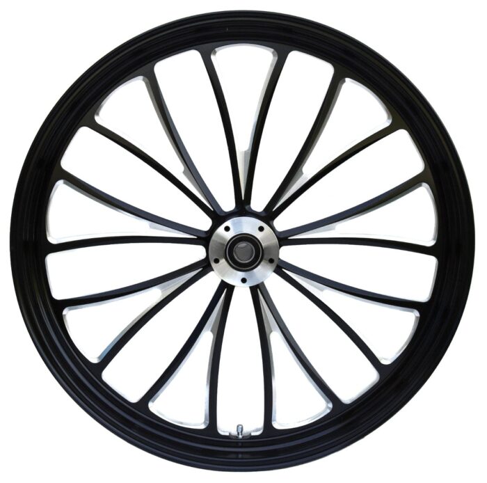 Ultima Manhattan Black 23" x 3.5" Front Wheel Rim WW Tire Package Harley 84-07