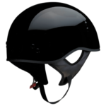 Z1R Vagrant Gloss Black Motorcycle Half Face Helmet w/ Dropdown Visor