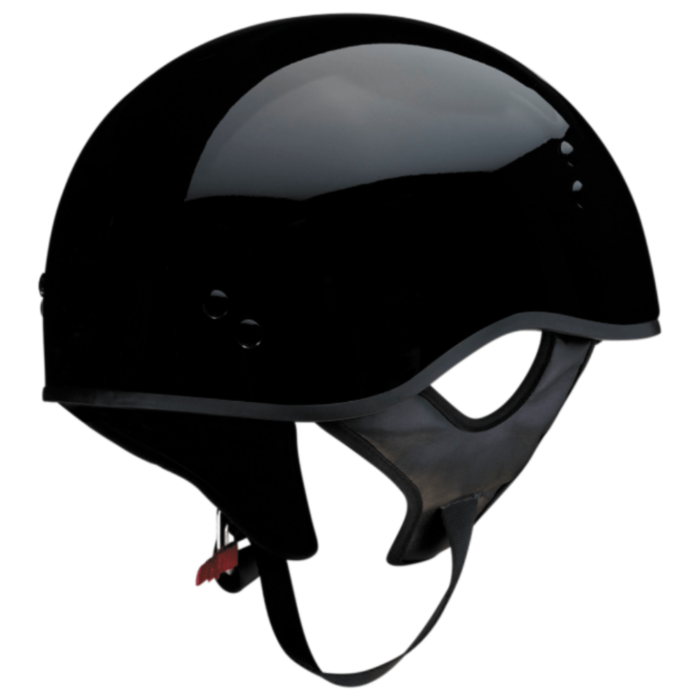 Z1R Vagrant Gloss Black Motorcycle Half Face Helmet w/ Dropdown Visor
