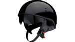Z1R Vagrant Gloss Black Motorcycle Half Face Helmet w/ Dropdown Visor