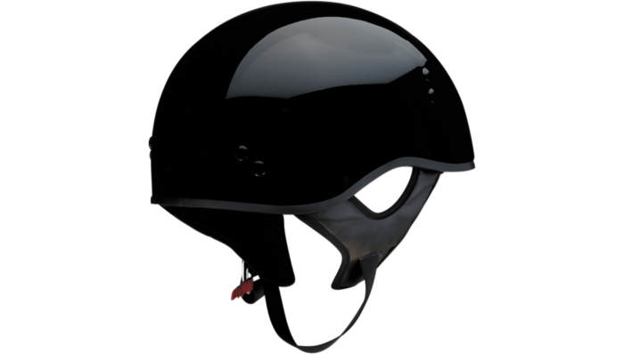 Z1R Vagrant Gloss Black Motorcycle Half Face Helmet w/ Dropdown Visor