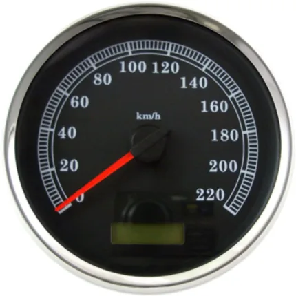 5" Programmable Electronic Speedometer Black KM/H Harley FLHR Softail Dyna 04-13