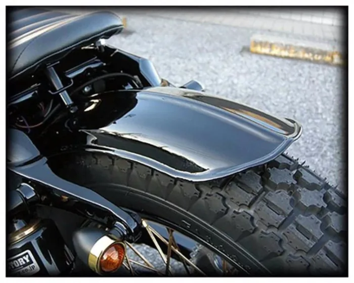 5" Steel Ribbed Rear Fender Raw Rolled Edge Harley Chopper Bobber Custom Rigid