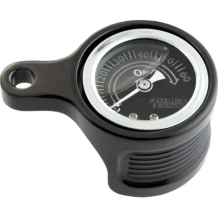 Arlen Ness Black Rocker Box Oil Pressure Gauge Kit Harley M8 Softail Touring 17+