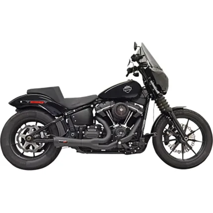Bassani Black Ripper Road Rage 2 Into 1 Exhaust System Pipes Harley Softail 18+