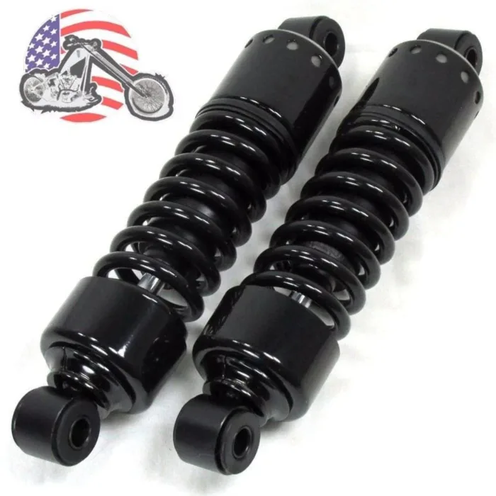 Black 12" Rear Shocks Suspension Pair 54509-73 Harley 73-86 Shovelhead Big Twin
