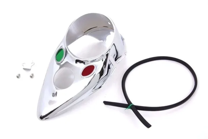 Chrome Cateye Speedometer Gas Tank Dash Panel Cover Harley WL Knucklehead 45ci