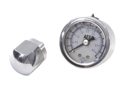 Chrome Rocker Box Shaft End Liquid Oil Pressure Gauge Harley Ironhead Shovelhead