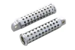 Chrome Silence Drilled Foot Peg Set Drag Harley Softail Dyna Sportster XL 883