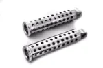 Chrome Silence Drilled Foot Peg Set Drag Harley Softail Dyna Sportster XL 883
