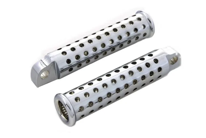 Chrome Silence Drilled Foot Peg Set Drag Harley Softail Dyna Sportster XL 883