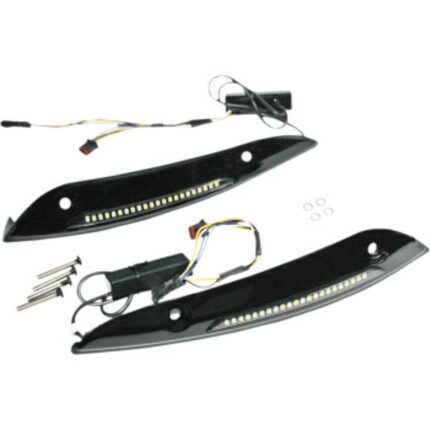 Custom Dynamics Sequential Black LED Windshield Trim Harley Road Glide - 2015+