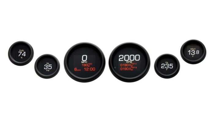 Dakota Digital Black Dresser MLX 6 Gauge Kit Set Upgrade 96-03 Harley Touring