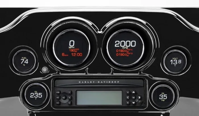 Dakota Digital Chrome Dresser MLX 6 Gauge Kit Set Upgrade 96-03 Harley Touring
