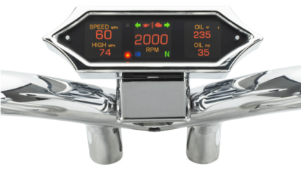 Dakota Digital MLX-9000 Gauge Spiked Speedometer Chrome Auto Harley Big Twin 14+
