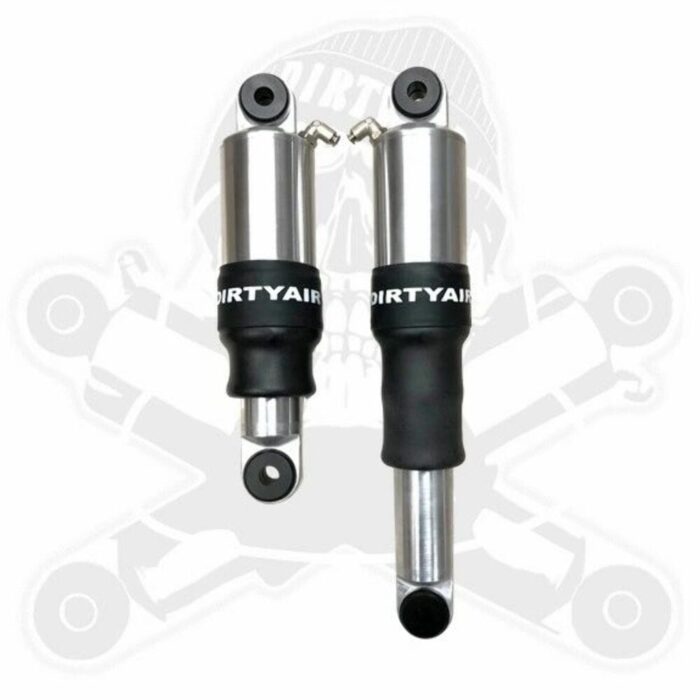 Dirty Air 4" Aluminum Shocks Pair Rear Set Chrome Adjustable Harley Touring OE