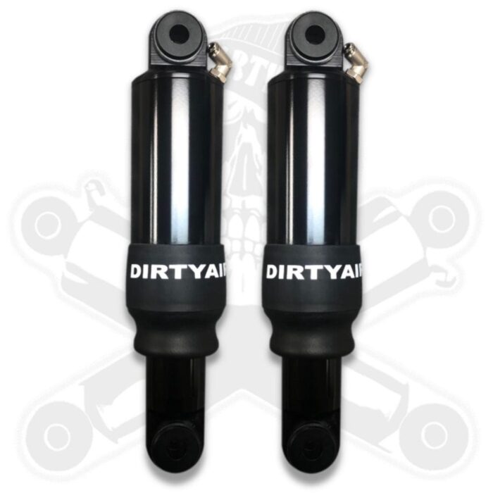 Dirty Air 5" Aluminum Shocks Rear Pair Set Black OE Adjustable Harley Touring
