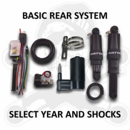 Dirty Air Harley Touring Bagger Rear Air Ride Shocks Suspension Kit Package 80+