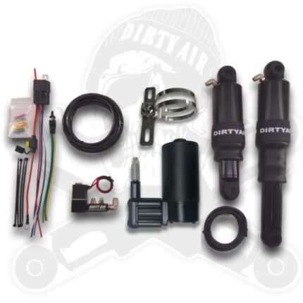 Dirty Air Harley Touring Bagger Rear Air Ride Shocks Suspension Kit Package 80+