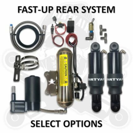 Dirty Air Harley Touring Bagger Rear Fast Up Air Ride Shocks Suspension Kit 80+