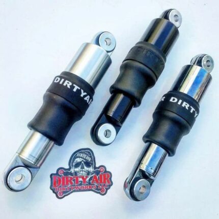 Dirty Air Polished Aluminum Shocks Pair OE Adjustable Rear Harley Dyna 2017-down