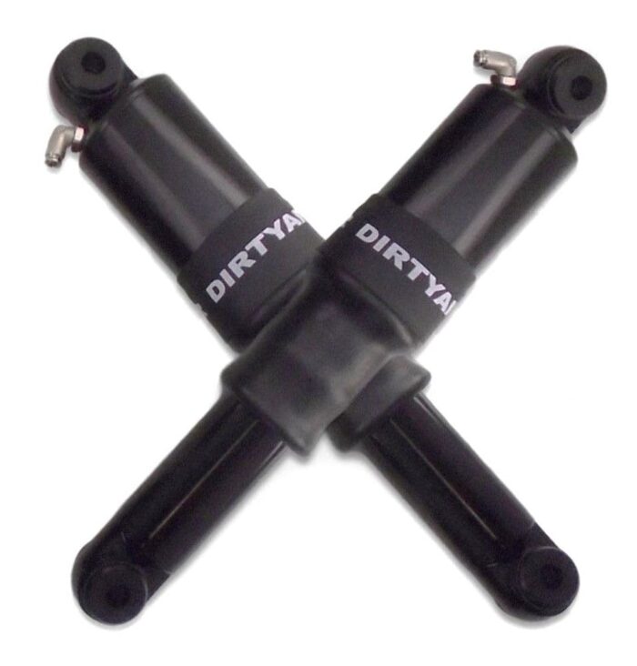 Dirty Air Rear Raw Aluminum Air Ride Shocks Suspension Pair Harley V-Rod 01-2019