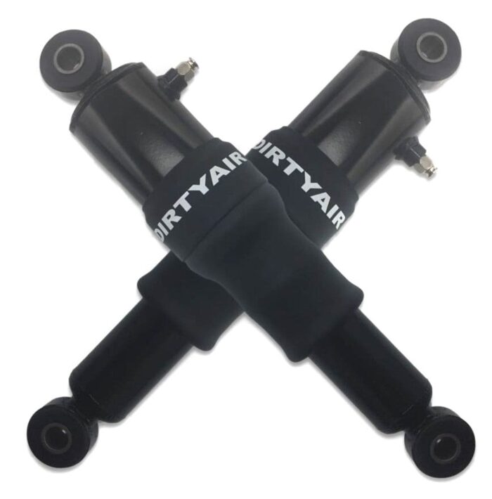 Dirty Air Rear Steel Air Ride Shocks Suspension Pair Harley Touring Bagger 80-21