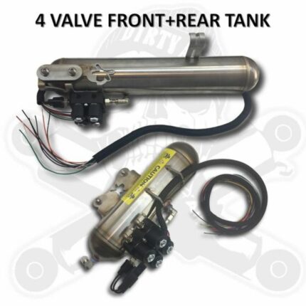 Dirty Air Stainless Steel Tank 4 Valve Manifold Rear & Front 1/8" Harley Touring