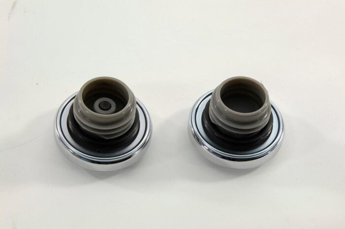 Fat Bob Split Tank Gas Caps Chrome Dual Pair Vented Evo 1996-2017 Harley Softail