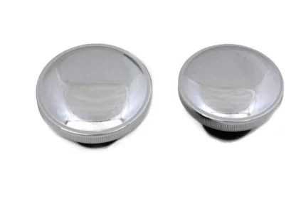 Fat Bob Split Tank Gas Fuel Caps Lid Chrome Dual Pair Vented Evo 84-95 Harley
