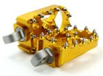 Flo Moto Gold Aluminum Motorcycle MX Platform Foot Pegs Pair Set Harley Custom