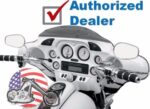 Hogtunes Black Chrome Hog Pod Inner Fairing Dash Trim Tweeter Kit Harley Batwing