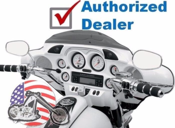 Hogtunes Black Chrome Hog Pod Inner Fairing Dash Trim Tweeter Kit Harley Batwing