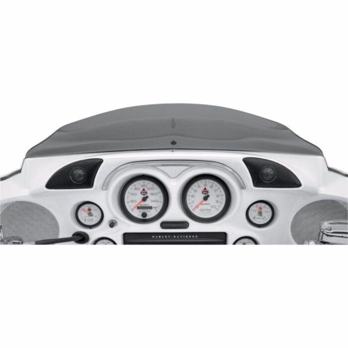 Hogtunes Black Chrome Hog Pod Inner Fairing Dash Trim Tweeter Kit Harley Batwing