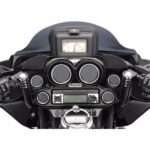 Hogtunes Black Chrome Hog Pod Inner Fairing Dash Trim Tweeter Kit Harley Batwing
