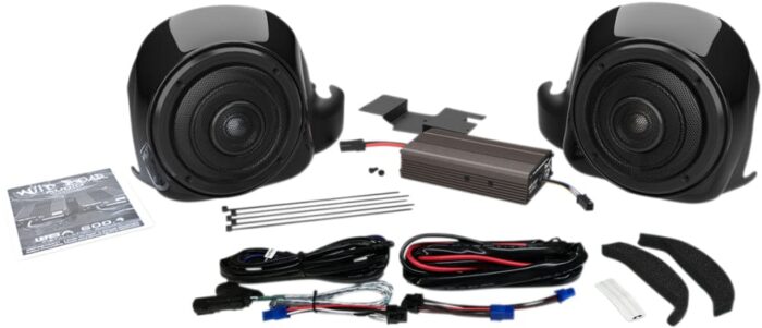 Hogtunes Wild Boar 300 Watt Amp 2 Channel Lower Speakers Harley Liquid Cooled