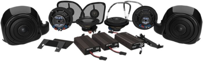 Hogtunes Wild Boar Whole Hog 900 Watt Amp 6 Speaker Audio Kit Harley FLTRU 15+