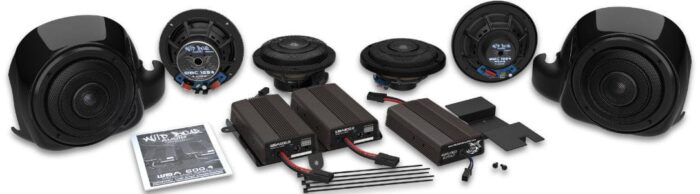 Hogtunes Wild Boar Whole Hog 900 Watt Amp 6 Speaker Audio Kit Harley Touring 14+