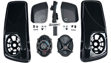 J&M Rokker XXR 5x7 Plug & Play Saddlebag Lids Speakers Kit Harley Touring 14-19
